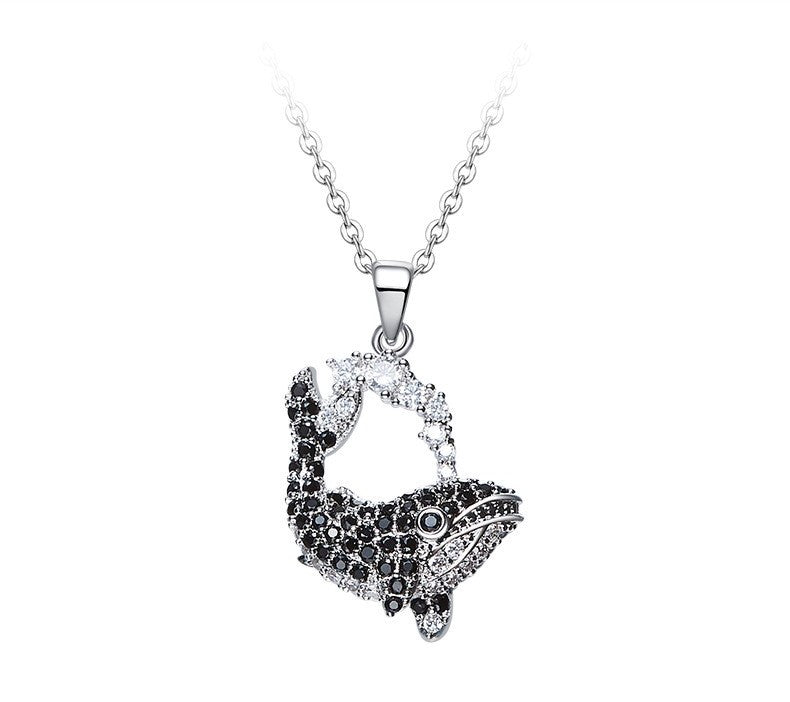 The black diamond whale necklace - CDE Jewelry Egypt